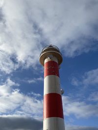 Low angle view of lighthouse against sky