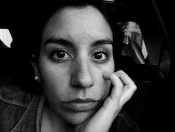 Close-up portrait of young woman