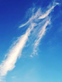 Low angle view of vapor trail in sky