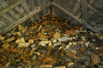 Pile of wooden logs