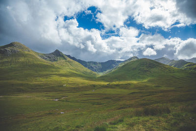 Scenic view of mountains against sky