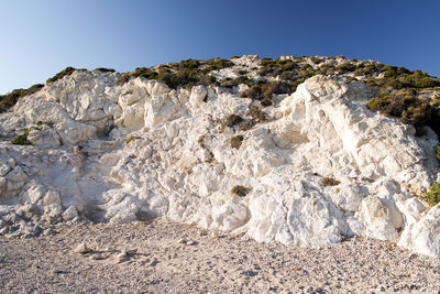 A view of a rocky beach in patmos, greece