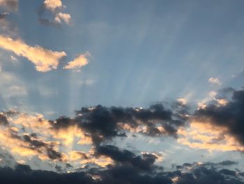 Low angle view of sky during sunset