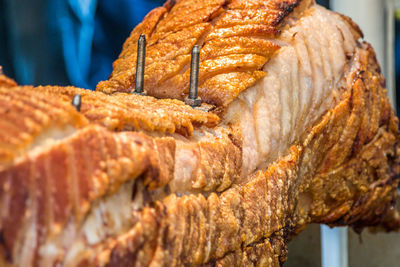 Close-up of fresh bread in store