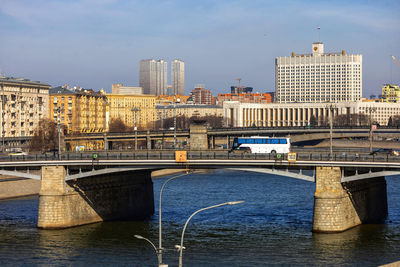 Bridge over river in city