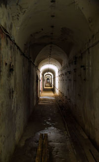 Empty corridor in old building