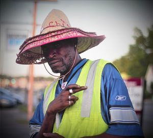 Portrait of a man wearing hat