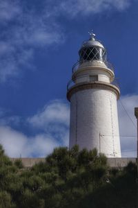 Low angle view of water tower against sky