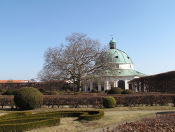 View of church against clear blue sky