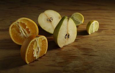 Close-up of fruits on table