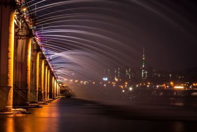 Illuminated city at night