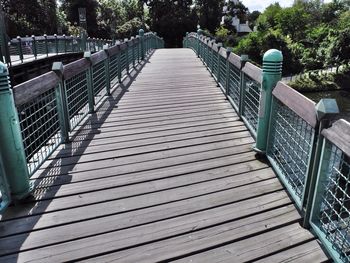 Footbridge over empty road