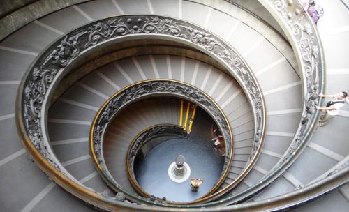Low angle view of spiral staircase