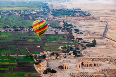 Hot air balloons in sky