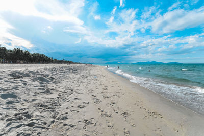 Scenic view of beach against sky