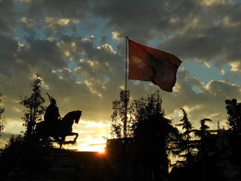 Low angle view of cloudy sky at sunset