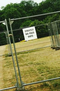 Information sign on field