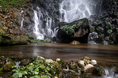 Scenic view of waterfall