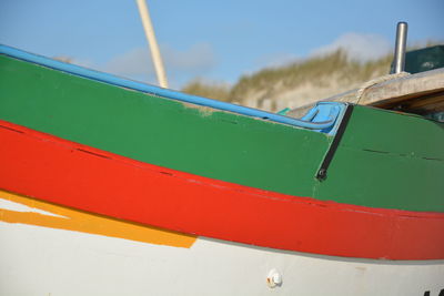 Close-up of multi colored boat