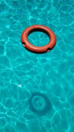 High angle view of blue water in swimming pool