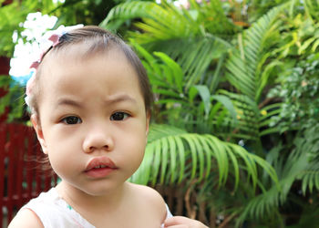 Close-up portrait of cute girl