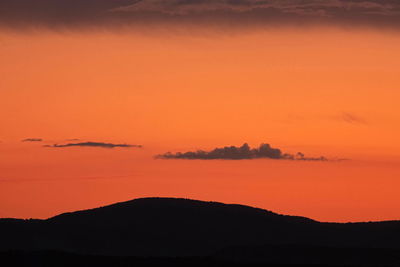 Scenic view of dramatic sky during sunset