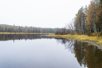 Scenic view of lake against clear sky