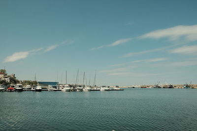 Sailboats in marina