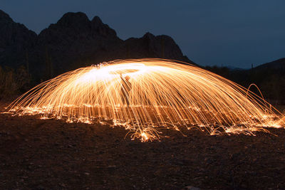 View of illuminated lights at night