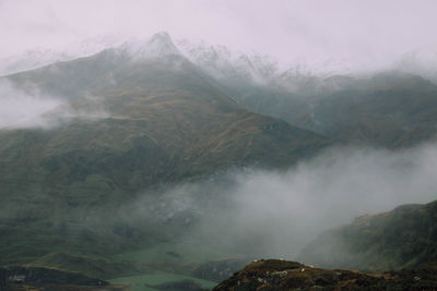 Scenic view of mountains against sky