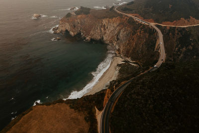 High angle view of beach