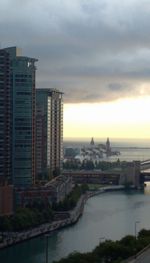 View of river against cloudy sky