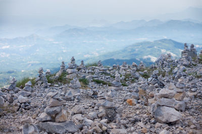 Scenic view of rocky mountains against sky