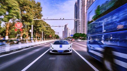 Low angle view of city street