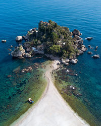 High angle view of sea shore