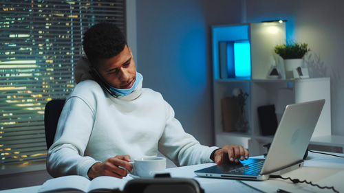 Man working on laptop