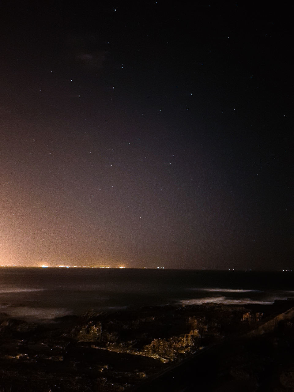 SCENIC VIEW OF SEA AGAINST SKY DURING NIGHT