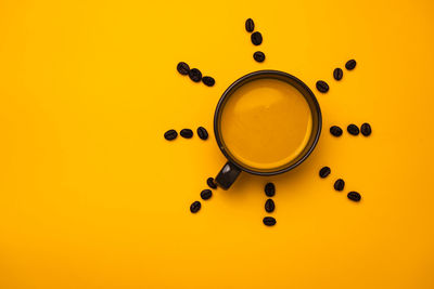 Directly above shot of coffee on table