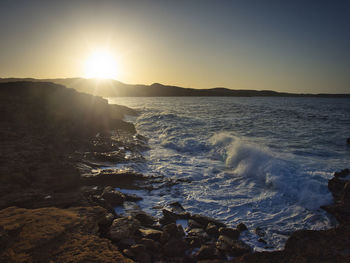 Sunset at fornells, menorca / spain