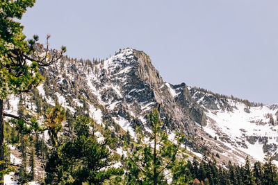 Scenic view of mountains against clear sky