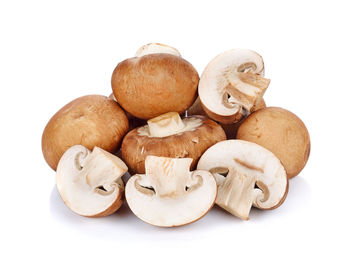 Close-up of mushrooms against white background