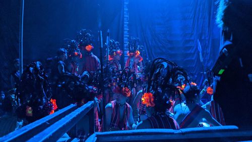 Group of people during traditional festival at night