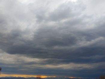 Low angle view of storm clouds in sky