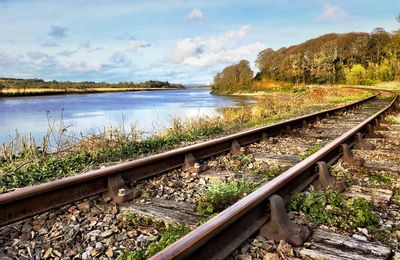 Railroad tracks against sky