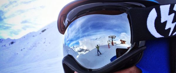 Close-up of mountain against blue sky