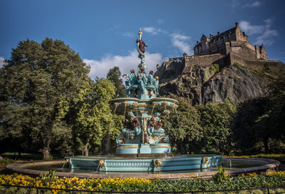 Fountain in front of building