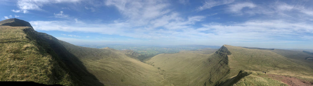 Panoramic view of landscape against cloudy sky