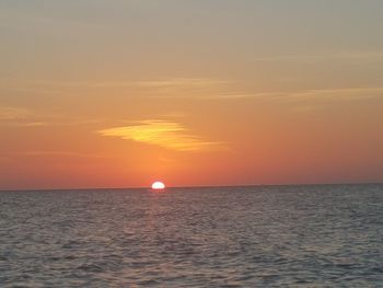 Scenic view of sea during sunset