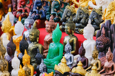 Buddha statues at market stall
