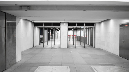 Empty subway station platform